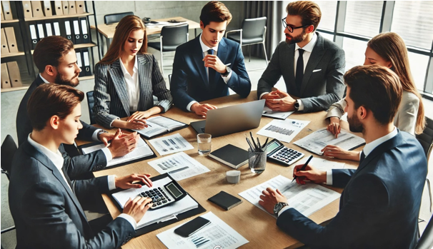 Financial experts working together